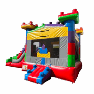 Building Brick Themed Bounce House Combo