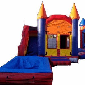 Multicolor Mini Combo Waterslide Bounce House Waterslide